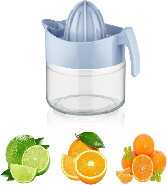 300ml Glass Fruit Juicer Lemon Lime Orange Citrus Squeezer Hand Press Manual