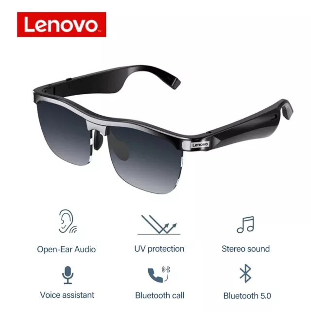 Lenovo Smart Glasses Wireless Bluetooth 5.0 Sunglasses Headphone Driving Glasses