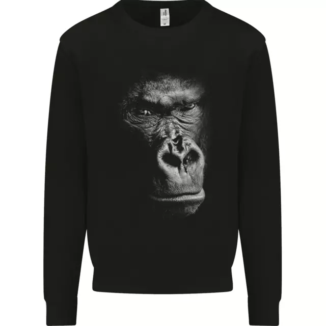 Large 3D Gorilla Face Ecology Kids Sweatshirt Jumper
