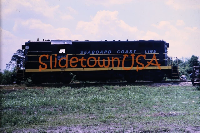 Vtg 1968 Train Slide 862 Seaboard Coast Line Engine Tampa FL X3D170
