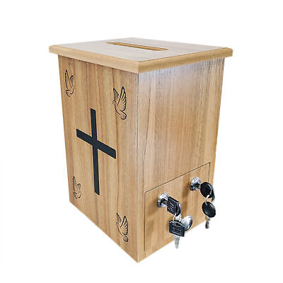 Colección cristiana caja sugerencia recaudación de fondos donación caja de caridad palomas cruz