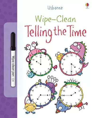 Wipe Clean Telling the Time (Usborne Wipe Clean Books) by Jessica Greenwell The