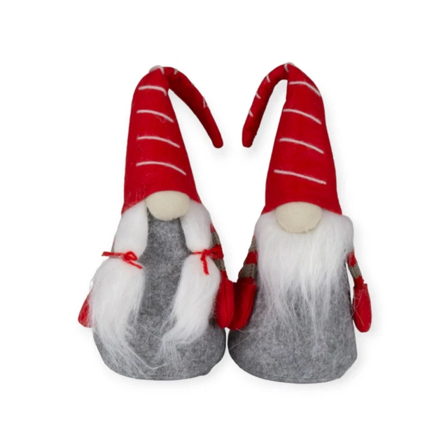 2 Weihnachtswichtel Mit Beleuchtung - 32cm Große Weihnachtsdeko Figuren