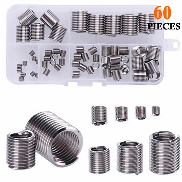 Heavy Repair Thread HEAVY DUTY THREAD Repair Kit with Wire Screw Sleeves 60 Pcs Assortment ...