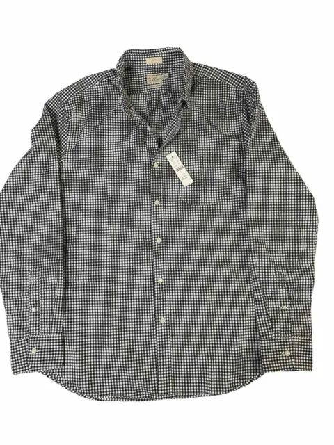 NEW J Crew Secret Wash Gingham LS Button Up Shirt Slim  Fit Size L.     30”x 21”