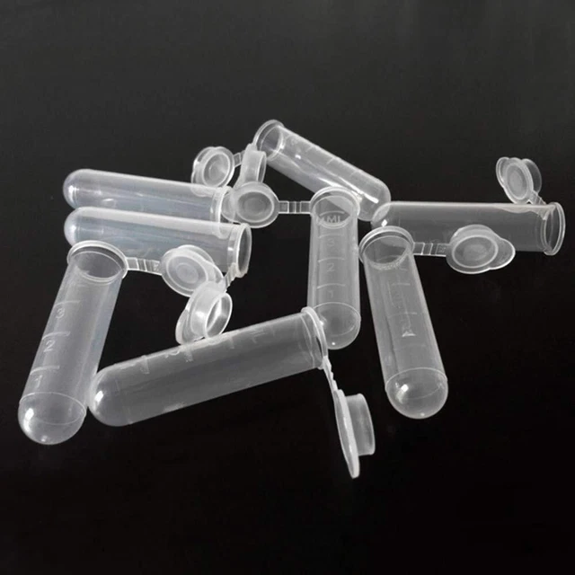 50 Pcs 5ML Plastic Lab Test Tube Vial Sample Container,Centrifuge Tub...