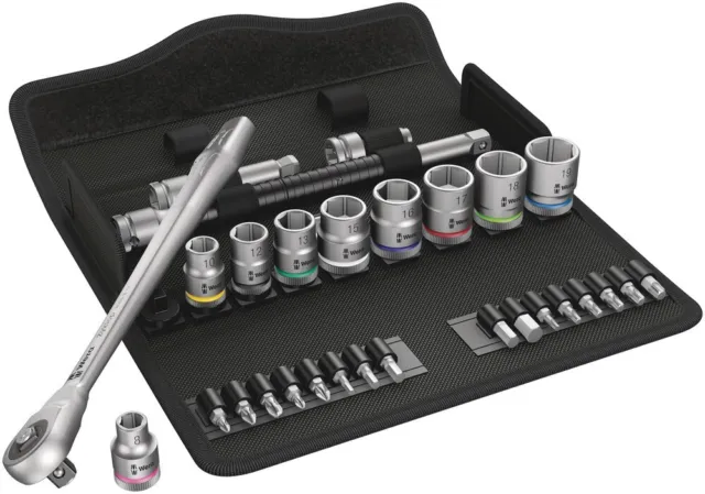 Wera 8100 Sb 8 Zyklop Métal Cliquet Set Avec / Interrupteur Levier 3/8 "