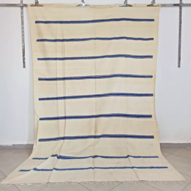Vintage Handmade Moroccan  Flat Weave Kilim Rug Berber Area Azilal Tribal Wool