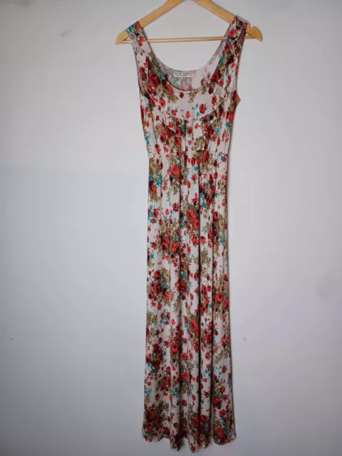Oh My Love Sleeveless Floral Maxi Dress - Red Rose Print - SIZE S/M