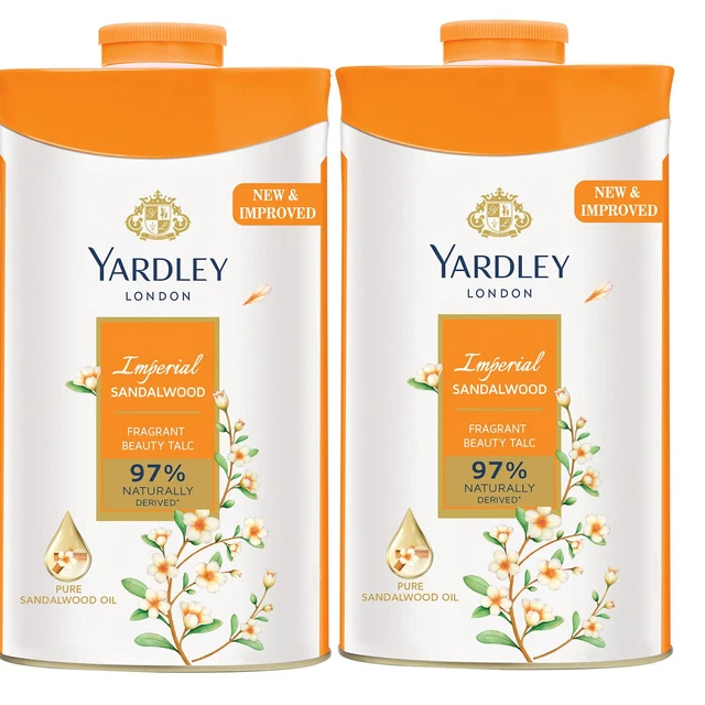 Talco sándalo imperial Yardley London 250 g x 2 (Paquete de 2)