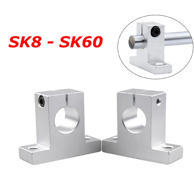 SK8-SK60 Aluminum Bracket Linear Motion Rail Shaft Rod Support Mount 8-60mm Bore