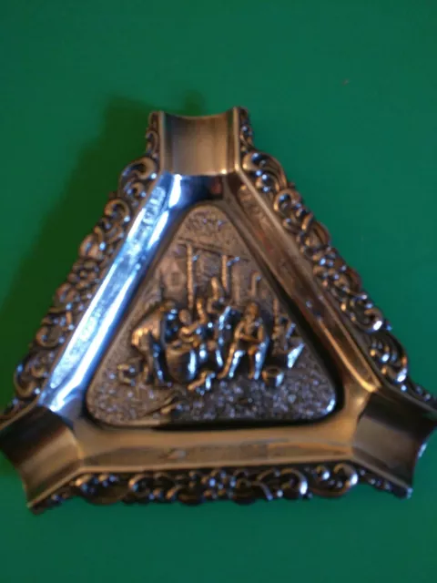 Set of 4 vintage silver plate triangle ash trays.  Hans Jensen from Denmark(?)