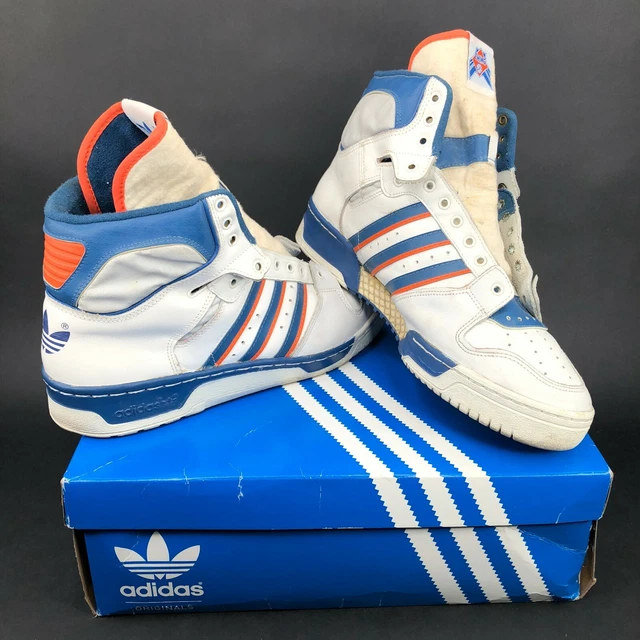 1987 Vintage Adidas Conductor Hi Patrick Ewing white navy sz 1 Y