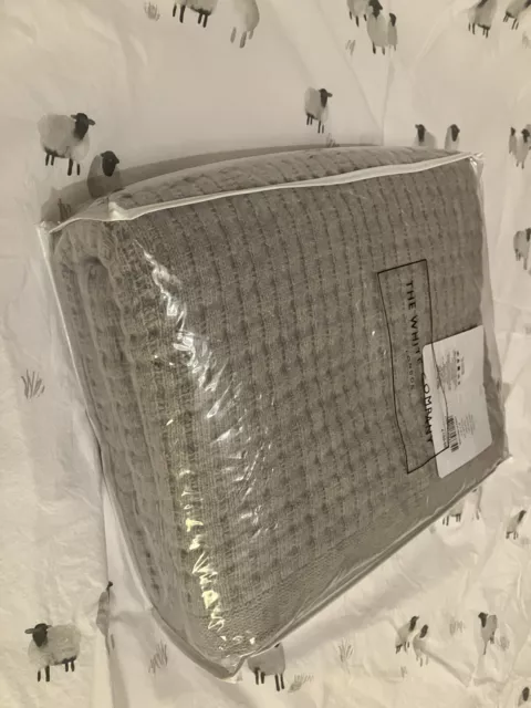 The White Company New Blanket Knit Throw Grey