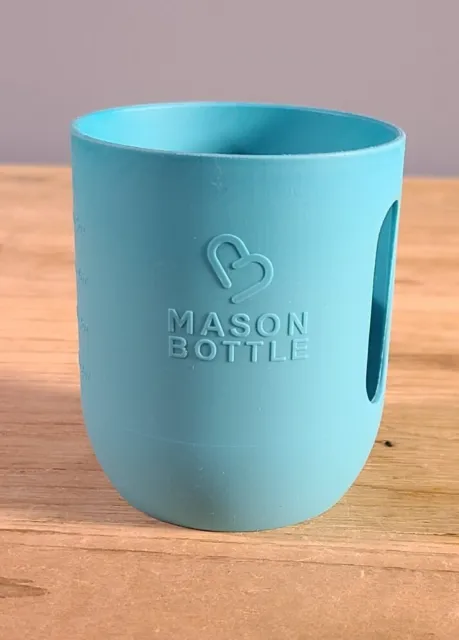 Mason Bottle Turquoise Silicone Sleeve 8oz Jar