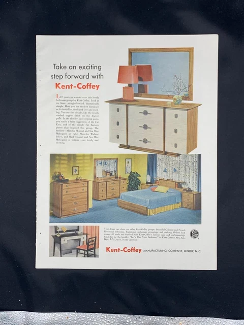 Magazine Ad* - 1955 - Kent-Coffey Furniture - Mid Century Modern