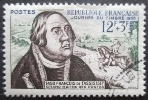 FRANCE-1956-Journée du timbre N°1054 oblitéré