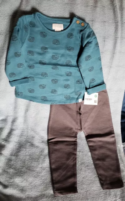 Little Planet Carter's Baby Boy 24 Months 2pc Set Teal French Terry Hedgehogs