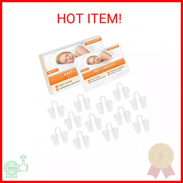 Nose Vent Sinus Relief Dilator (Pack of 12 Medium Size) Hard Silicone Vents - A
