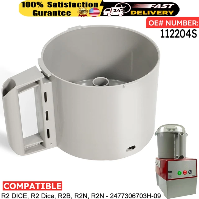 112204S Cutter Bowl Compatible With Robot Coupe R2 Bowl, Food Processor Gray Bowl Compatible With Robot Coupe R2 3L Gb, R2 DICE, R2 Dice