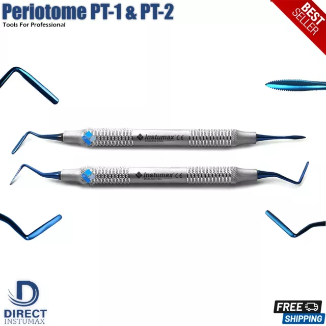 Periotome PT1 & PT2 Serrated Dental Implant Tooth Atraumatic Extraction Scaler