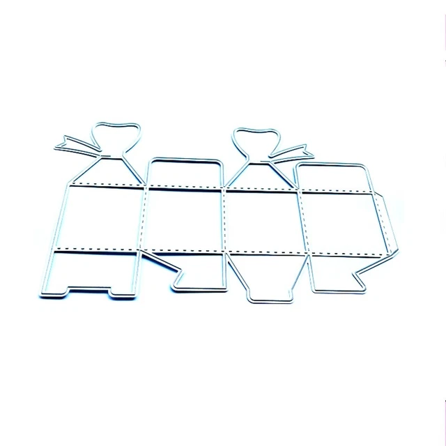 3D Bowknot Candy Box Metal Cutting Dies Stencil DIY Folding for Case Paper Templ
