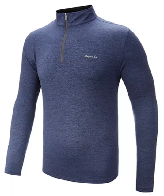 Dwyers & Co. 1/4 Zip Long Sleeved Midlayer - XXL - Navy/Marl Activewear ⛳️ Golf