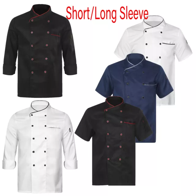 Unisex Men Women Chef Jacket Cooking Coats Canteen Work Chef Coat  Work Uniform