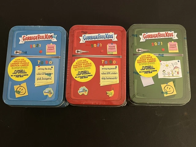 2021 TOPPS GARBAGE PAIL KIDS FOOD FIGHT Refrigerator Tins Sealed Lot of 3
