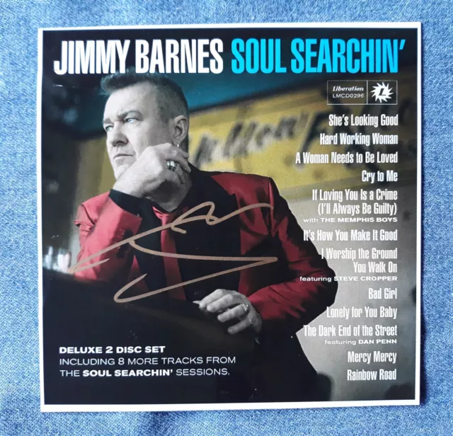 JIMMY BARNES Soul Searchin' SIGNED AUS 2016 2CD Deluxe Edition w/SIGNED insert