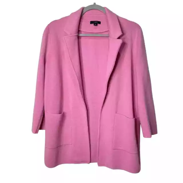 J. Crew | Women's Sophie Pink Open Front Sweater Blazer Jacket Merino Wool | XS