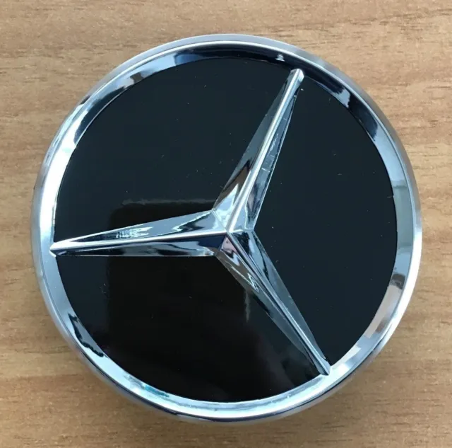 4 Mercedes-Benz Embleme Nabenkappen Nabendeckel Felgendeckel Orginal Schwarz TOP 2