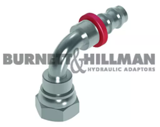 Burnett & Hillman BSP Swivel Female x Push-In 90° Swept Elbow Hydraulic Fitting