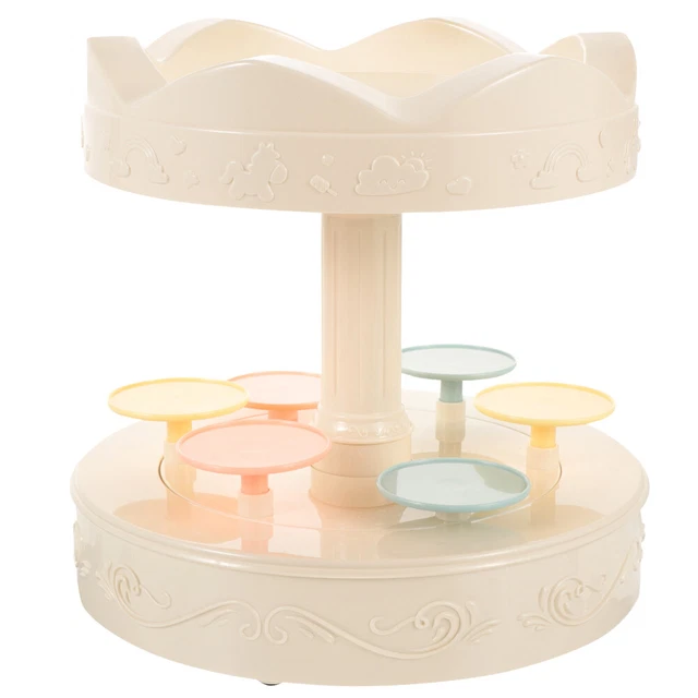 Supporto per esposizione torte macchina da dessert rotante porta sushi in plastica