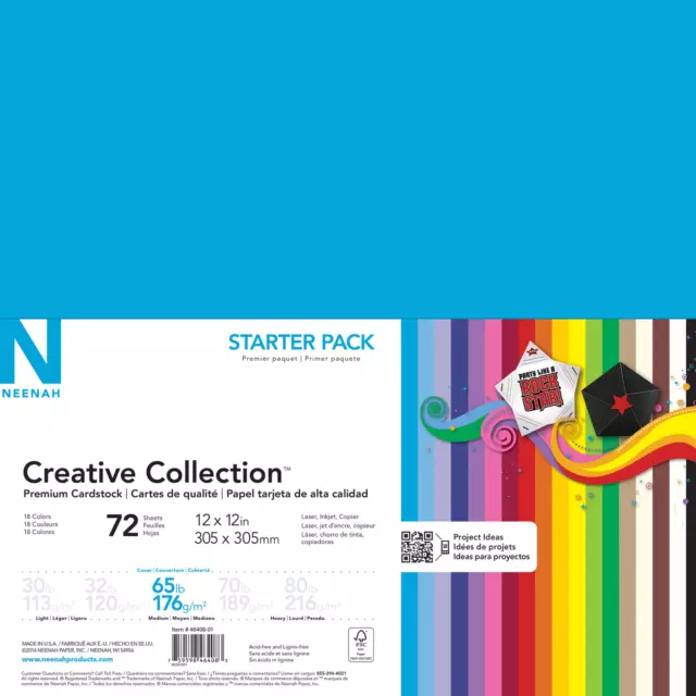 NEENAH CREATIVE COLLECTION, CARDSTOCK, 8-1/2 x 11, 3 UNOPENED PACKS OF  100
