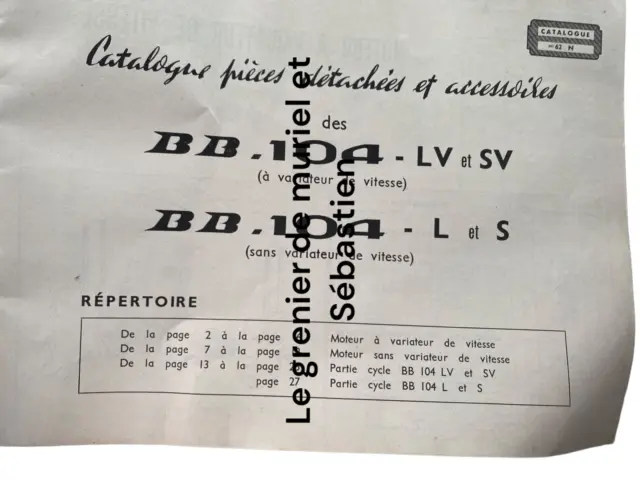 Ancien Catalogue De Pièces Et Accessoire Mobylette Peugeot 104 Pas Motobecane 2