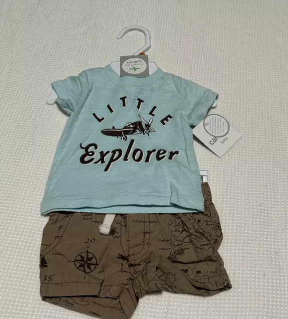 Carters Little Explorer Baby Boy Short Outfit Size NB NWT