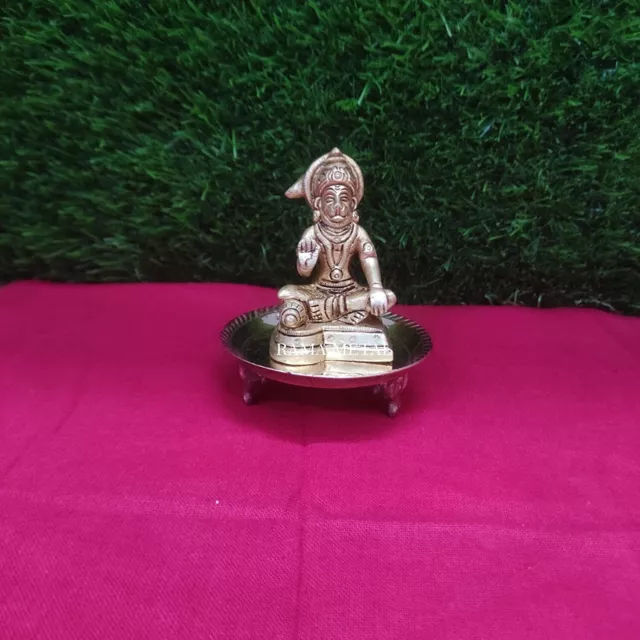 Brass Lord Hanuman Idol Statue For Home Office Temple Decor Antique Finish