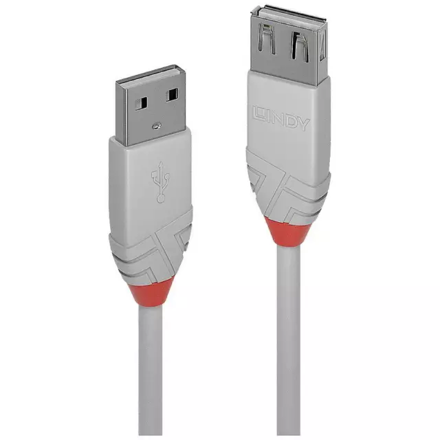 LINDY USB-Kabel USB 2.0 USB-A Stecker, USB-A Buchse 5.00 m Grau 36715