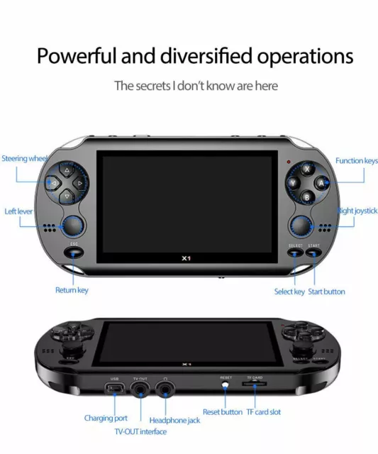 Built UP 10000 Games 4.3" Portable Handheld Game 8GB 128 Bit Console Player GB 2