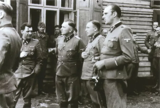 WW II German Photo --  Concentration Camp Officers   .