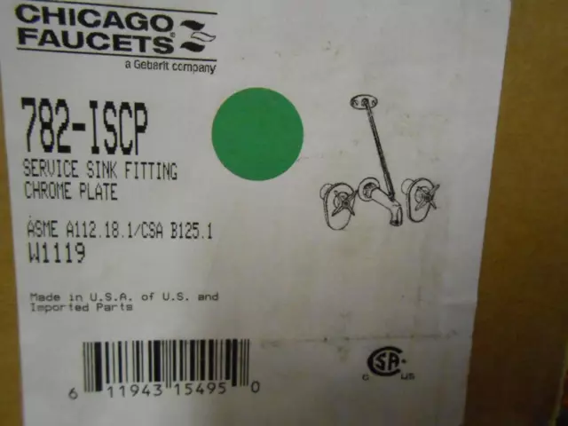 Chicago Faucets 782-Iscp Service Sink Chrome 8"