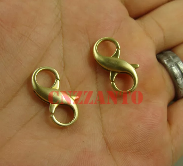 2pcs Solid brass 8 shaped snap hook clip lobster clasps Trigger key chain KC142 4