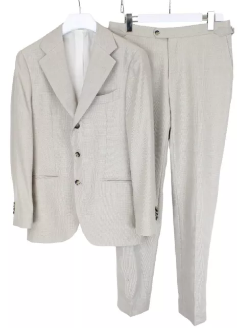 SUITSUPPLY Havana Jetted FL Slim / Soho SA Suit Men's UK 38 Wool 2 Piece Beige