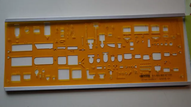 Zeichenschablone rOtring N° 853 804 sanitäre Installation II Maßstab 1 : 50