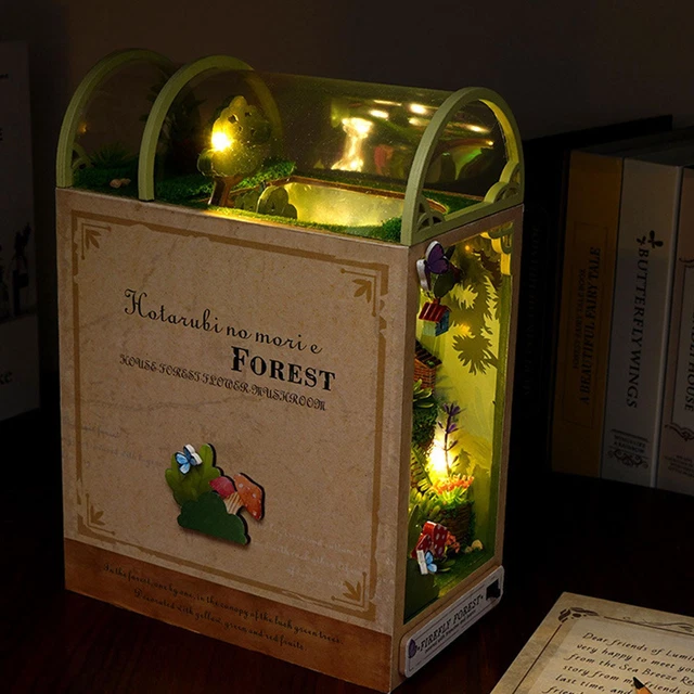 DIY WOODEN BOOK Nook Shelf Insert Kit Miniature Fairy Town Tale