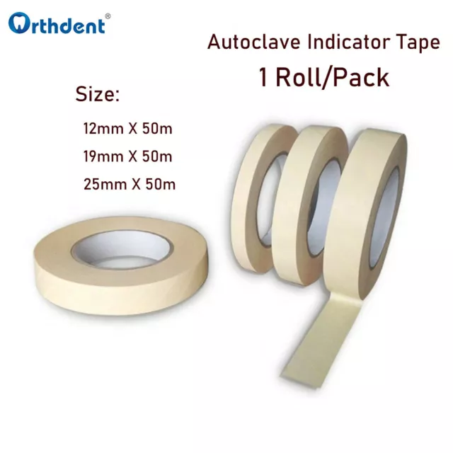 50 M/Roll Dental Autoclave Sterilization Indicator Tape Pulsating Vacuum Steam