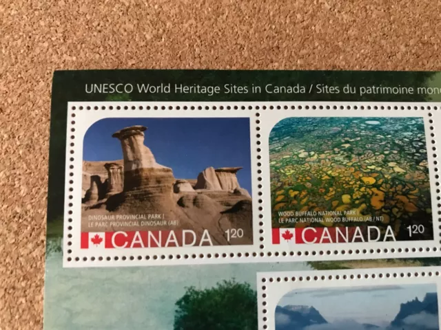 Unesco World Heritage Site Canadian Souvenir Sheet Hoodoos misprint 2015 3