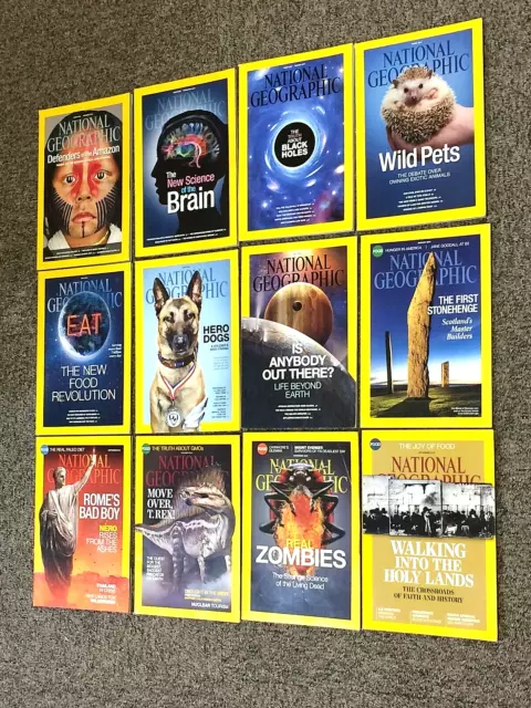 National Geographic 12 Magazines Complete Year Collection January-December 2014