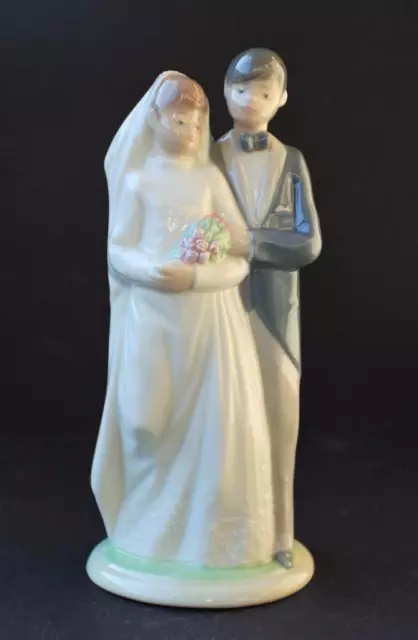Vintage NAO LLADRO Spain Porcelain HAPPY WEDDING 8"h Figurine Cake Topper #1176